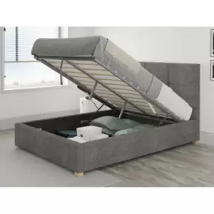 Image of Caine Ottoman Upholstered Bed, Firenza Velour, Charcoal - Ottoman Bed Size Double (135x190)
