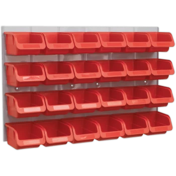 Image of Sealey 24 Piece Storage Bin and Wall Panel Set