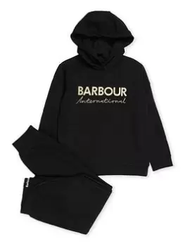 Image of Barbour International Girls Aldea Tracksuit - Black, Size Age: 10-11 Years, Women
