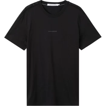 Image of Calvin Klein Jeans Jacquard Tape T Shirt - CK Black