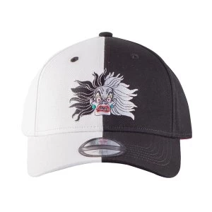 Image of Disney - Cruella De Vil Face Adjustable Cap - White/Black