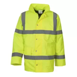Image of Yoko Mens Hi-Vis Road Safety Jacket (Pack of 2) (S) (Hi-Vis Yellow)