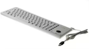 Image of Cherry Trackball Keyboard Wired USB Compact, AZERTY Grey