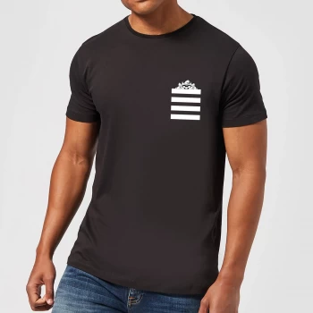 Image of Looney Tunes Taz Stripes Pocket Print Mens T-Shirt - Black - 5XL