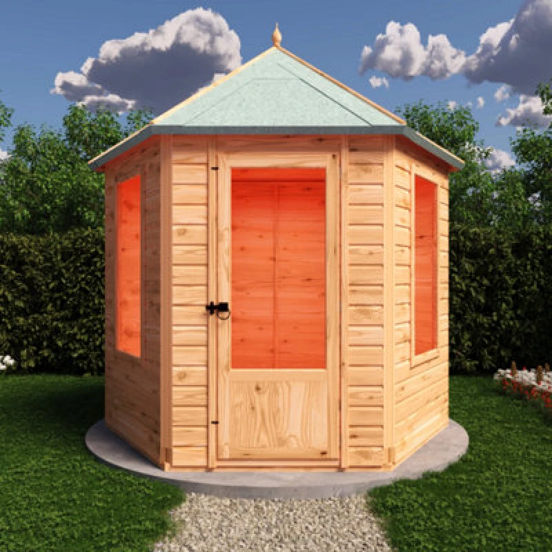 Image of Shire Welton Hexagonal 8X7ft Summerhouse With 2 Opening Windows