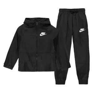 Image of Boys, Nike Air Unisex NSW Tracksuit Set - Black/White, Size XL