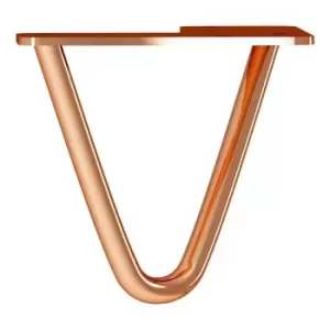 Image of Rothley 100Mm 2 Pin Hairpin Leg Polished Copper Set Of 4