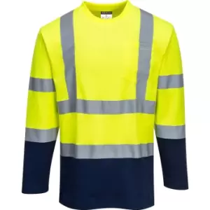 Image of Portwest S280 Hi Vis Two Tone Shirt Yellow / Navy 3XL