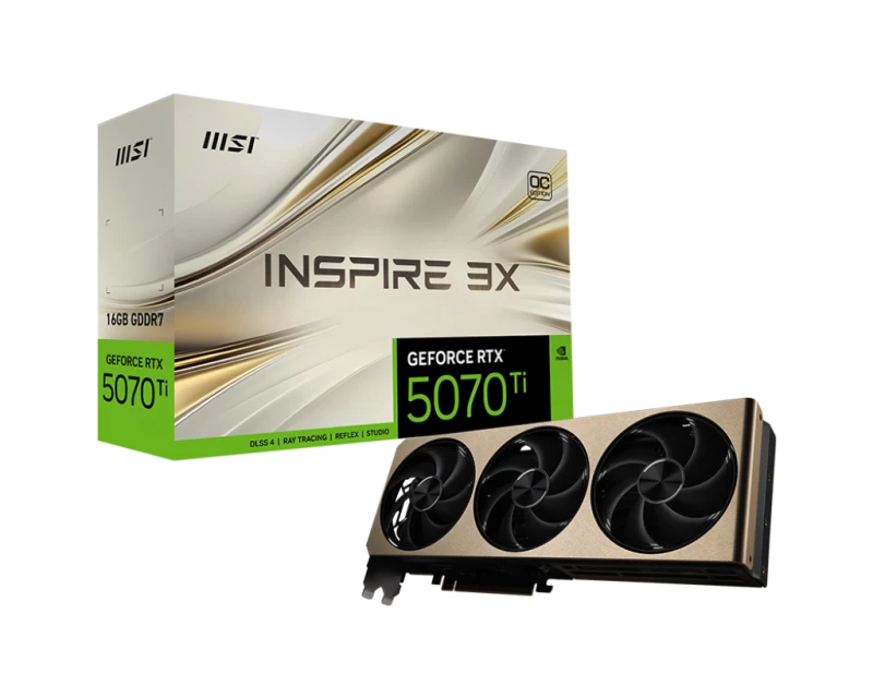 Image of MSI GeForce RTX 5070 Ti 16G INSPIRE 3X OC 16GB GDDR7 Graphics Card