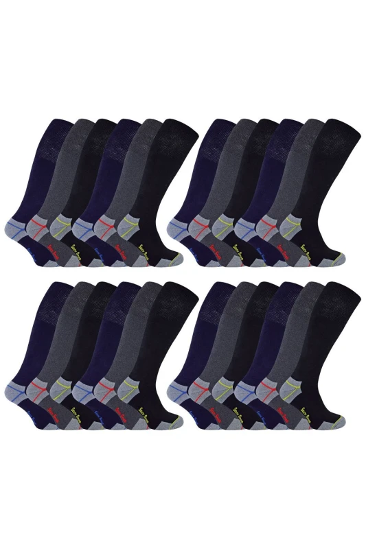 Image of Sock Snob Sock Snob Men 24 Pairs Durable Knee High Work Socks in Black Size: 11-14 Black 11-14 Male 5056632635375