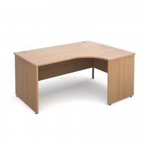 Image of Maestro 25 PL Right Hand Ergonomic Desk 1600mm - Beech Panel Leg desig
