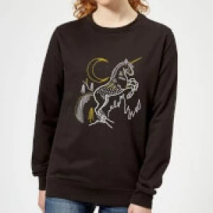 Image of Harry Potter Unicorn Womens Sweatshirt - Black - M