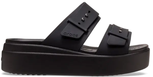 Image of Crocs Women Brooklyn Buckle Sandals Black 9