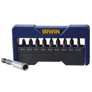 Image of Irwin Impact Screwdriver Bit Set of 10 Pozi/Phillips/Torx