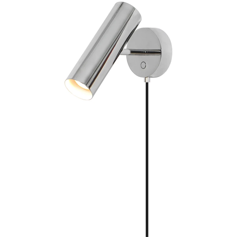 Image of Nordlux Mib Indoor Wall Light Silver Metal Sensor GU10 Adjustable Head - Plug In or Mains Powered, IP20 Silver Unisex