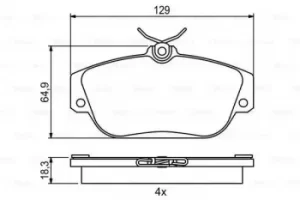 Image of Bosch 0986424016 BP006 Brake Pad Set Disc Brake Front Axle