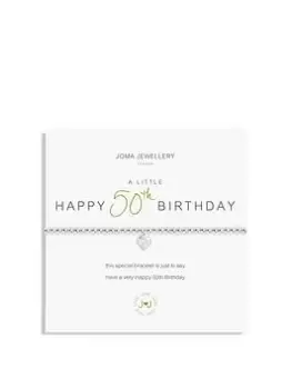 Image of Joma Jewellery A Little Happy 50th Birthday Bracelet, Silver, Women
