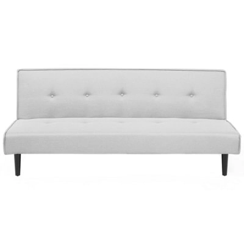 Image of Beliani Sofa Bed 3 Seater Visby Fabric Light Grey