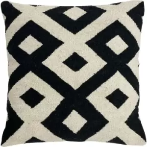 Image of The Linen Yard - Kush Woven Geometric Cushion Mono - Mono