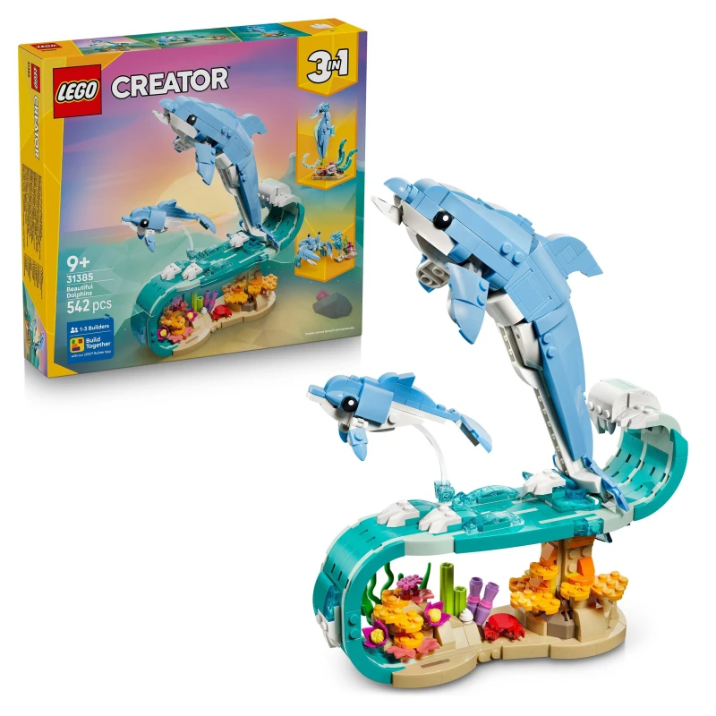 Image of LEGO Creator 3in1 Sea Animals: Beautiful Dolphins Toy 31385