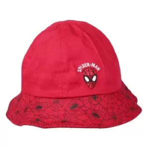Image of Spider-Man Childrens/Kids Embroidered Bucket Hat (One Size) (Red)