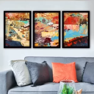 Image of 3SC197 Multicolor Decorative Framed Painting (3 Pieces)