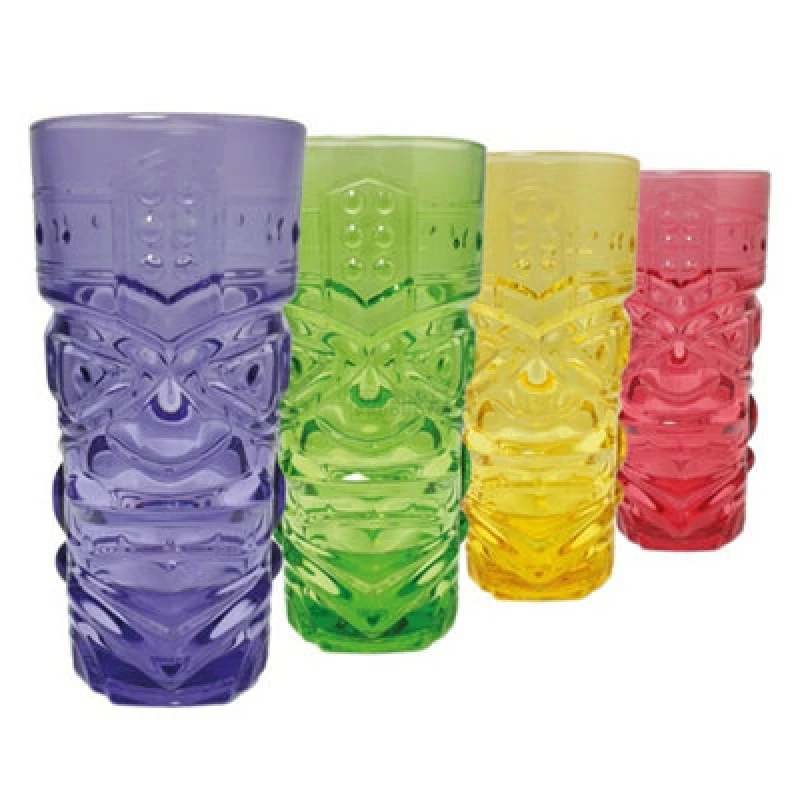 Image of Bar Bespoke Tiki Coloured Glasses Red