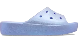Image of Crocs Classic Platform Glitter Slides Women Moon Jelly 5