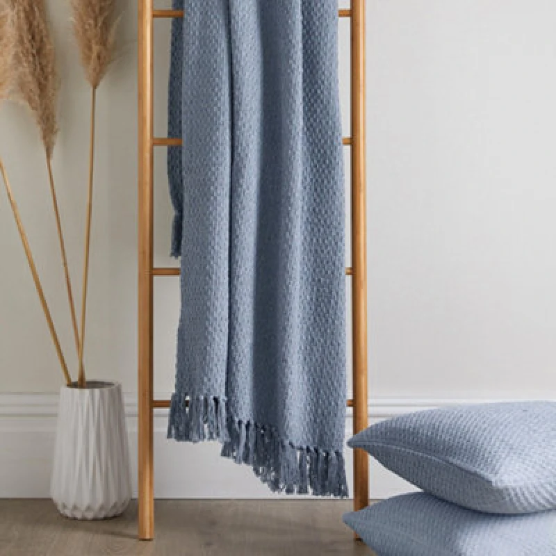 Image of Drift Home 'Hayden' Eco-Friendly Throw Blue