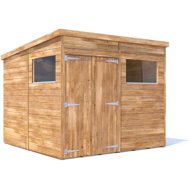 Image of Dunster House Wooden Bike 2.4 X 2.4M (8'x8') 15mm Walls, Pent Roof And Window, Superfelt Overlord Modular