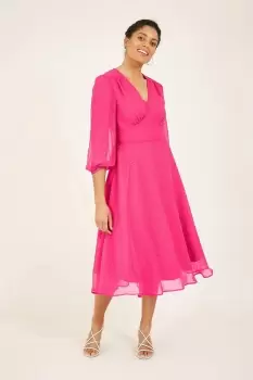Image of Dobby Spot 'Nancy' Midi Dress