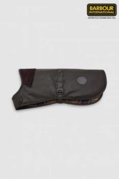 Image of Barbour Olive Wax Dog Coat Green