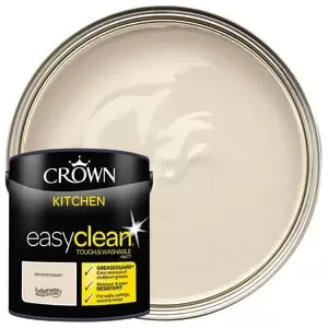 Image of Crown Easyclean Matt Emulsion Kitchen Paint - Almond Cream - 2.5L