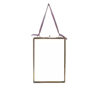 Image of Nkuku Kiko Antique Brass Glass Frame - Portrait 7 x 5