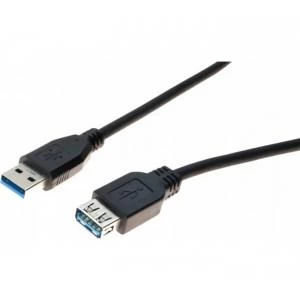 Image of 1.8m USB 3.0 A Extension Black Cable