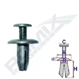 Image of ROMIX Rivet B22091 TOYOTA,Yaris Schragheck (_P1_)