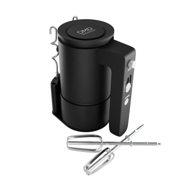 Image of DMD Collective 5 Speed Electric Hand Mixer Stainless Steel Beaters & Dough Hooks 300W with Turbo Mode Black
