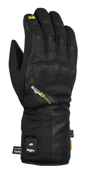 Image of Furygan Heat X Kevlar Black Heated Gloves Size 2XL