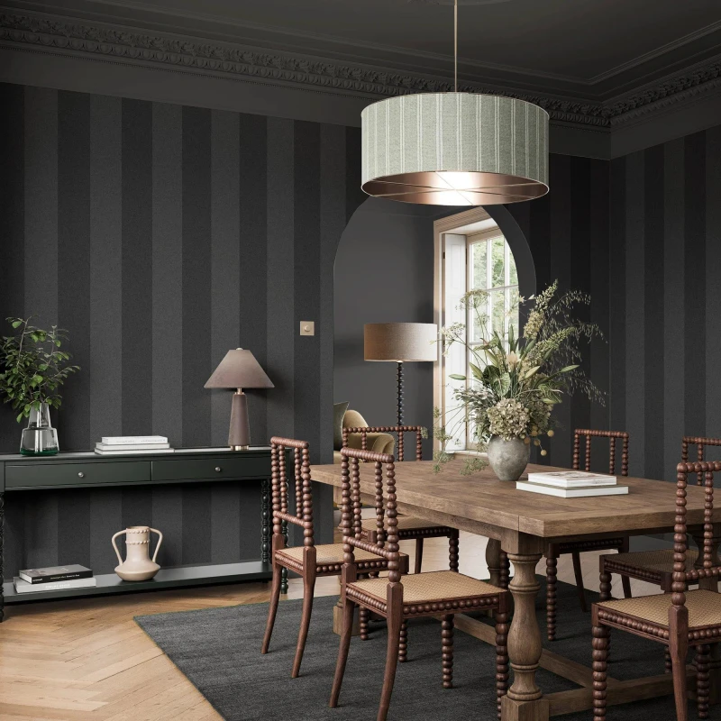 Image of Superfresco Easy Regent Stripe Charcoal, Black 142524