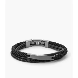 Image of Fossil Mens Vintage Casual Steel Multi-Strand Bracelet - Gunmetal