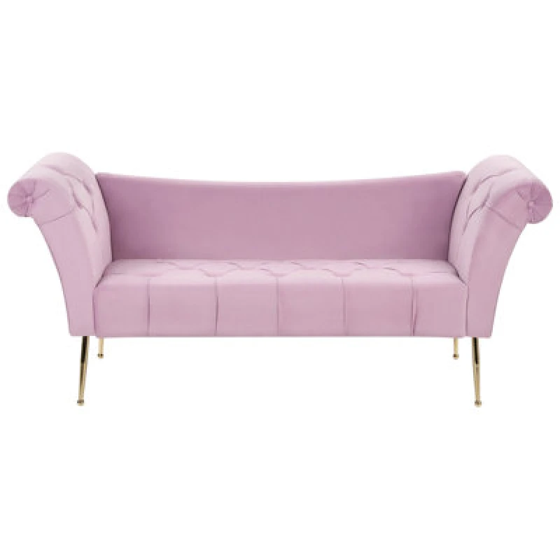 Image of Beliani Chaise Longue Nantilly Velvet Light Violet
