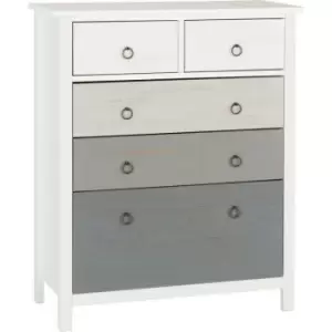 Image of Seconique Vermont White & Grey 3+2 Drawer Chest