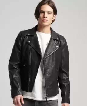 Image of Superdry Leather Moto Biker Jacket