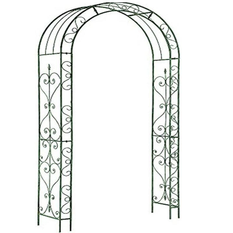 Image of Gr8 Garden Metal Garden Patio Loire Arch Rose Arbour Plant Trellis Black Black