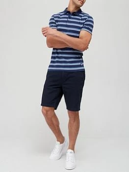 Image of Superdry Stripe Polo Shirt - Navy Stripe, Navy Stripe, Size S, Men