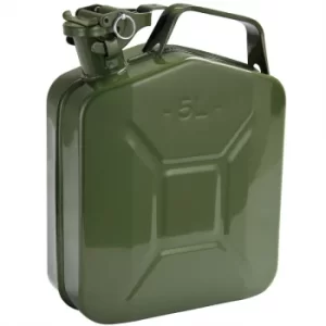 Image of Monzana Fuel Can Jerry Cans Canister Steel Diesel Oil Petrol Gasoline Green Heavy Duty Cold Locking Pin Rolled UN Approved 5 L Safety Bracket Robust