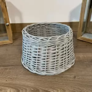 Image of 28/33cm Samuel Alexander Deluxe Wicker Willow Christmas Tree Skirt - Small Light Grey