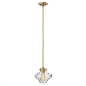 Image of 1 Light Ceiling Pendant Brushed Caramel Clear Glass, E27