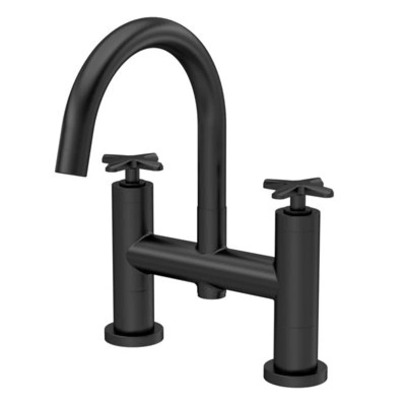 Image of Balterley Connect Bath Filler Tap with Crosshead Handles Matt Black unisex
