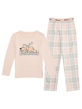 Image of Barbour Girls Olivia Tartan Pyjama Set - Pink Tartan, Pink Tartan, Size 6-7 Years, Women